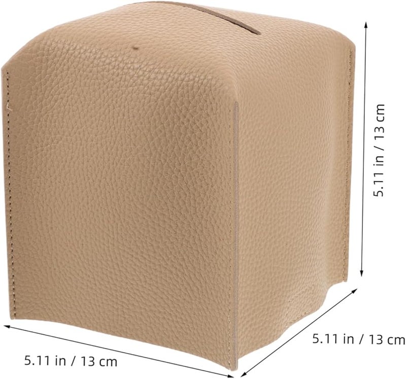 غطاء صندوق المناديل المربع من جلد البولي يوريثان سعة كبيرة لتزيين المنزل والمكتب والحمام - Image 2